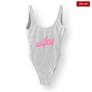 Wifey one piece swimsuit
